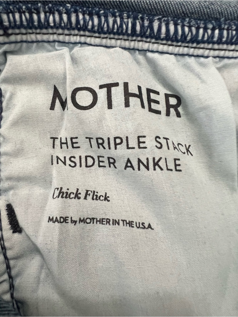 MOTHER Denim Triple Stack Insider Ankle Jeans Chick Flick Size 28 - Picture 12 of 15
